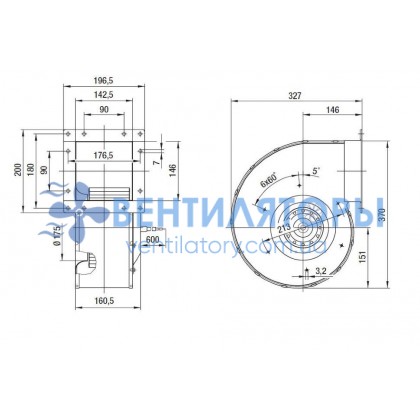 Вентилятор Ebmpapst G4E200-BL03-01 центробежный Вентилятор Ebmpapst G4E200-BL03-01 центробежный