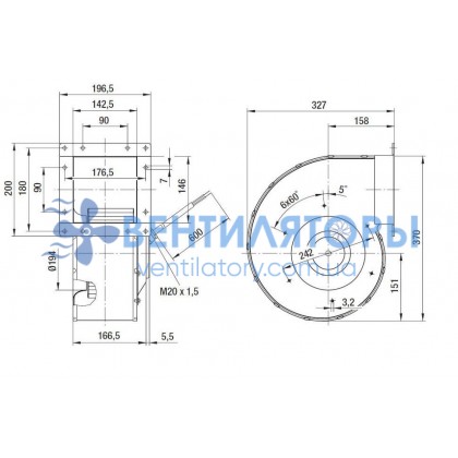 Вентилятор Ebmpapst G4E225-DK05-03 центробежный