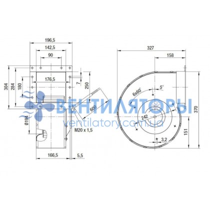 Вентилятор Ebmpapst G4E225-EK05-03 центробежный