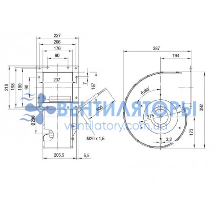 Вентилятор Ebmpapst G6E250-DK05-03 центробежный