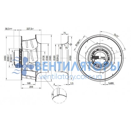Вентилятор Ebmpapst R3G450-AG33-01 центробежный EC Вентилятор Ebmpapst R3G450-AG33-01 центробежный EC