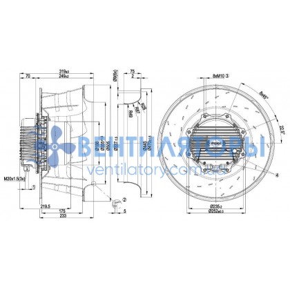 Вентилятор Ebmpapst R3G500-AG06-03 центробежный EC
