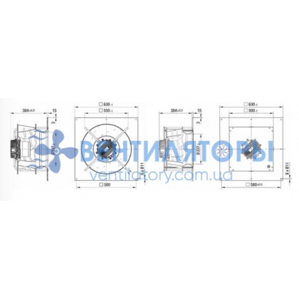 Вентилятор Ebmpapst R3G500-AG06-03 центробежный EC