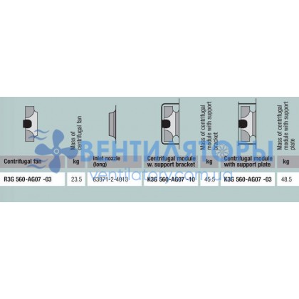 Вентилятор Ebmpapst R3G560-AG07-03 центробежный EC Вентилятор Ebmpapst R3G560-AG07-03 центробежный EC