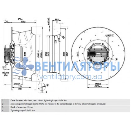 Вентилятор Ebmpapst R3G630-AA08-03 центробежный EC Вентилятор Ebmpapst R3G630-AA08-03 центробежный EC