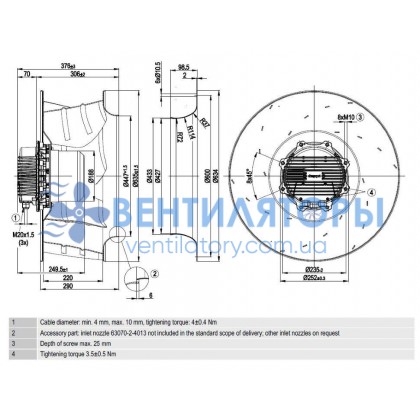 Вентилятор Ebmpapst R3G630-AB06-03 центробежный EC Вентилятор Ebmpapst R3G630-AB06-03 центробежный EC