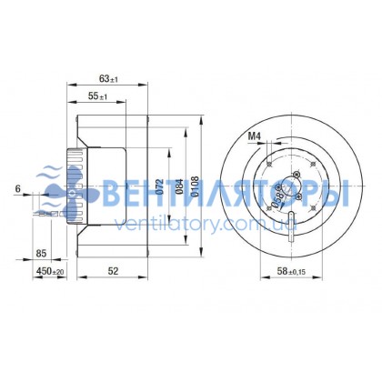 Вентилятор Ebmpapst R1G108-AB17-02 центробежный EC
