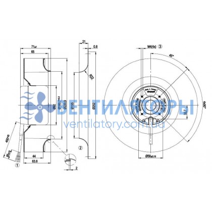 Вентилятор Ebmpapst R1G220-AB73-52 центробежный EC Вентилятор Ebmpapst R1G220-AB73-52 центробежный EC