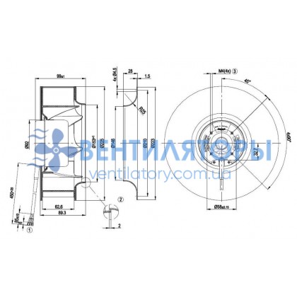 Вентилятор Ebmpapst R1G225-AF11-52 центробежный EC Вентилятор Ebmpapst R1G225-AF11-52 центробежный EC