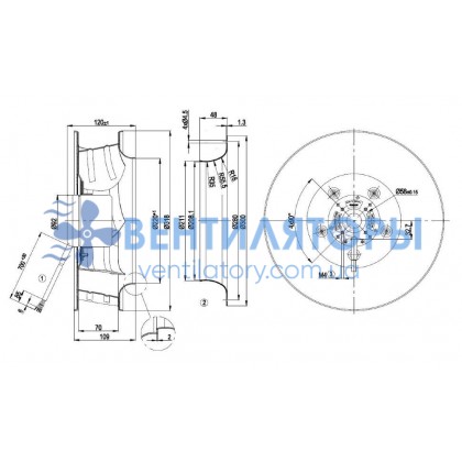 Вентилятор Ebmpapst R1G310-AD17-11 центробежный EC Вентилятор Ebmpapst R1G310-AD17-11 центробежный EC