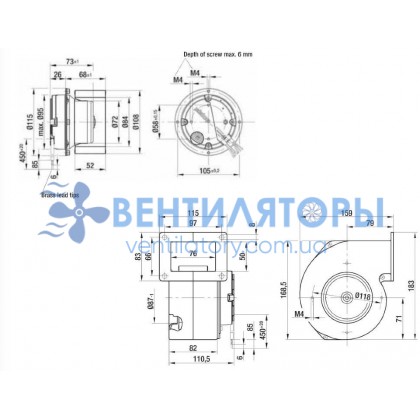 Вентилятор Ebmpapst G3G108-BB01-02 центробежный EC Вентилятор Ebmpapst G3G108-BB01-02 центробежный EC