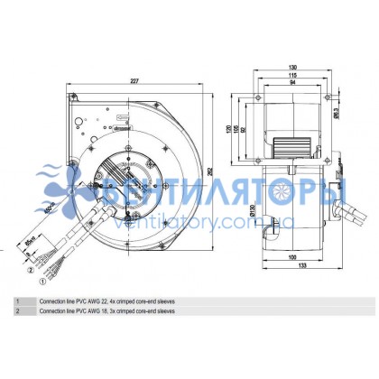 Вентилятор Ebmpapst G3G160-AD52-01 центробежный EC Вентилятор Ebmpapst G3G160-AD52-01 центробежный EC