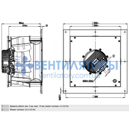 Вентилятор Ebmpapst K3G500-AG06-07 энергосберегающий Вентилятор Ebmpapst K3G500-AG06-07 энергосберегающий