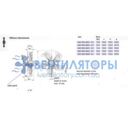 Вентилятор Ebmpapst A6D800-AH01-02 осевой