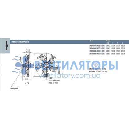Вентилятор Ebmpapst A8D800-AD01-01 осевой