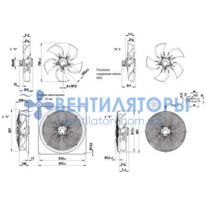 Вентилятор Ebmpapst S6D800-CJ01-01 осевой Вентилятор Ebmpapst S6D800-CJ01-01 осевой