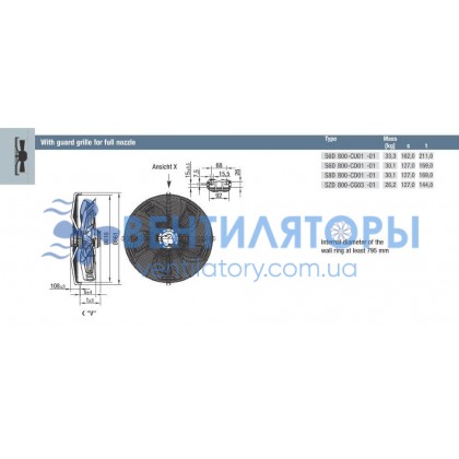 Вентилятор Ebmpapst S6D800-CU01-01 осевой