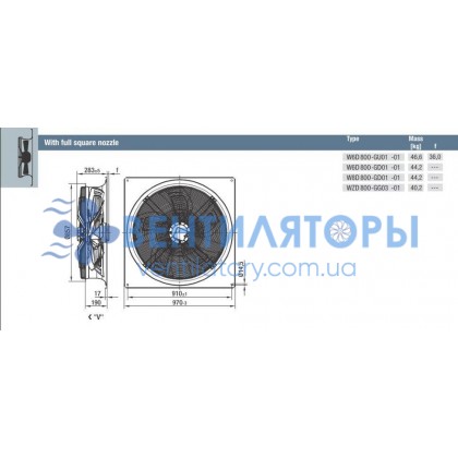 Вентилятор Ebmpapst W6D800-GU01-01 осевой