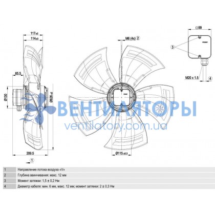 Вентилятор Ebmpapst A6D630-AN01-01 осевой Вентилятор Ebmpapst A6D630-AN01-01 осевой