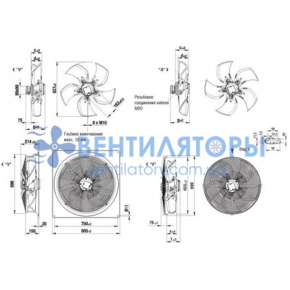 Вентилятор Ebmpapst W4D630-DJ01-02 осевой