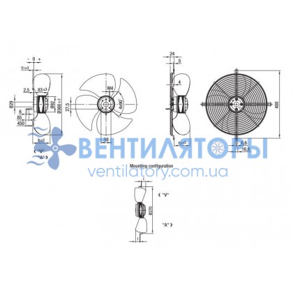 Вентилятор Ebmpapst A6E360-AA08-05 осевой Вентилятор Ebmpapst A6E360-AA08-05 осевой