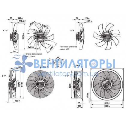 Вентилятор Ebmpapst S3G650-BB07-13 осевой