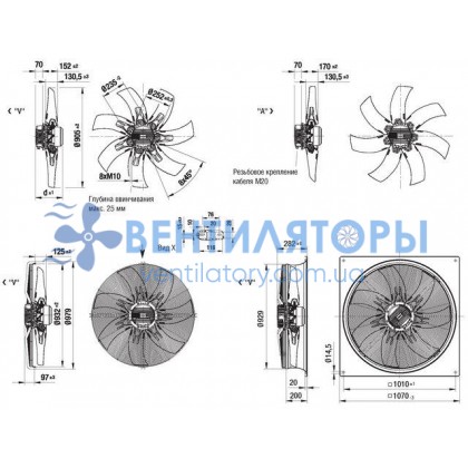 Вентилятор Ebmpapst S3G910-BE02-03 осевой Вентилятор Ebmpapst S3G910-BE02-03 осевой