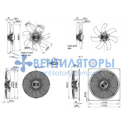 Вентилятор Ebmpapst S3G990-BC03-03 осевой