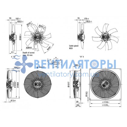 Вентилятор Ebmpapst W3G990-CD05-03 осевой
