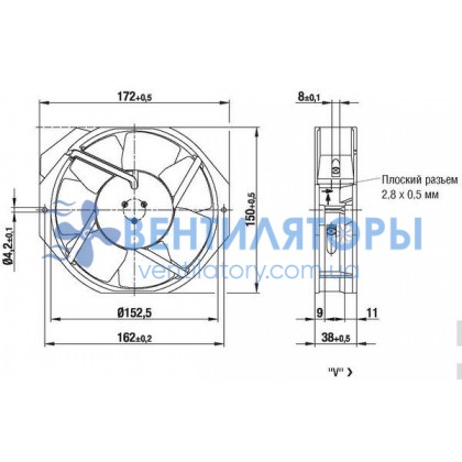 Вентилятор Ebmpapst W2E142-BB05-01 172x150x38 - компактный AC Вентилятор Ebmpapst W2E142-BB05-01 172x150x38 - компактный AC