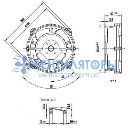 Вентилятор Ebmpapst W2E208-BA86-01 232x80 - компактный AC Вентилятор Ebmpapst W2E208-BA86-01 232x80 - компактный AC
