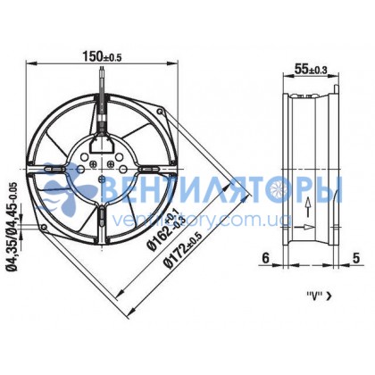 Вентилятор Ebmpapst W2S130-AA03-01 150x172x55 - компактный AC Вентилятор Ebmpapst W2S130-AA03-01 150x172x55 - компактный AC