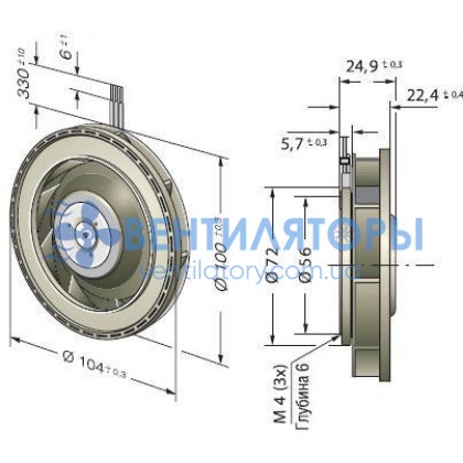Вентилятор Ebmpapst REF100-11/12 компактный DC 12B Вентилятор Ebmpapst REF100-11/12 компактный DC 12B