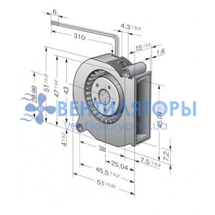 Вентилятор Ebmpapst RLF35-8/12 N компактный DC 12B Вентилятор Ebmpapst RLF35-8/12 N компактный DC 12B