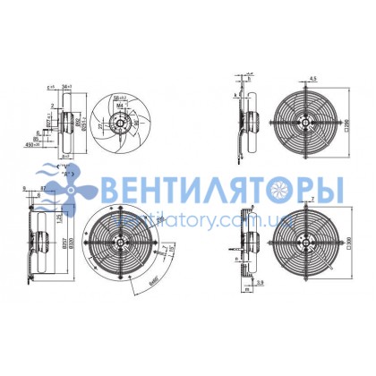 Вентилятор Ebmpapst A4E250-AH02-01 осевой Вентилятор Ebmpapst A4E250-AH02-01 осевой
