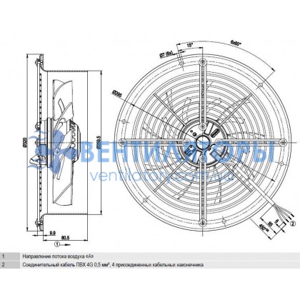 Вентилятор Ebmpapst W2E250-CM06-01 осевой Вентилятор Ebmpapst W2E250-CM06-01 осевой