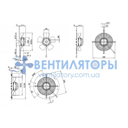 Вентилятор Ebmpapst W4S250-CA02-01 осевой Вентилятор Ebmpapst W4S250-CA02-01 осевой