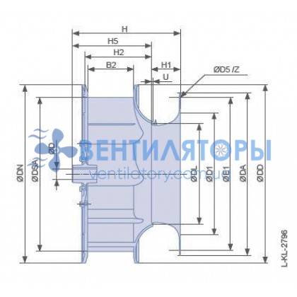 Вентилятор Ziehl-Abegg RH25C.CR/NA02 арт.113918 c нерегулируемой ступцией